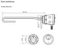 Grzałka elektryczna z termostatem o mocy 2,0 kW - obrazek 2